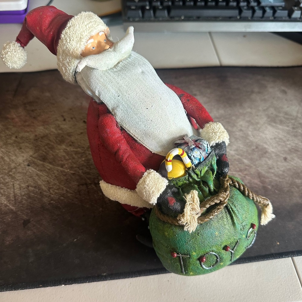 Target Santa Figurine Medium‎ Red Vintage 2001 Christmas Decor Toy Bag